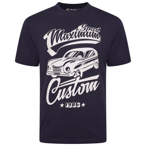 Customs Print Tee Navy