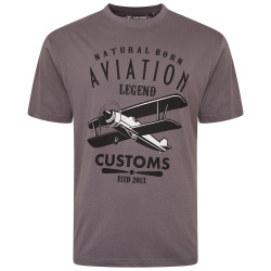 5713 Aviation Print Tee Slate Grey