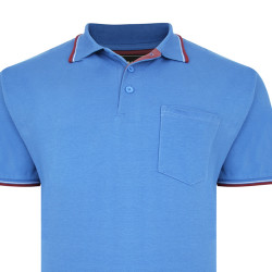 KBS5400C Tipped Polo with Pocket BLUE