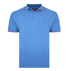 KBS5400C Tipped Polo with Pocket BLUE