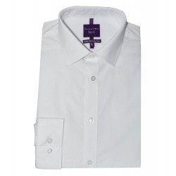 3300 - Double Two Cotton Rich Plain Office Shirt White