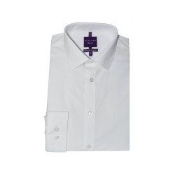 3300 - Double Two Cotton Rich Plain Office Shirt White